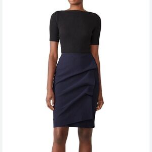 CHIARA BONI La Petite Robe Navy Andree Ruffle Skirt